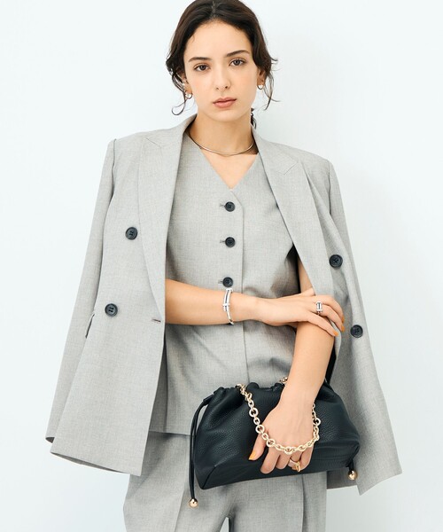 NOLLEY’S Sophi（ノーリーズソフィ）の「《セットアップ対応》ウォッシャブルドライシャーク2WAYスリットジャケット（テーラードジャケット・レディース・グレイッシュベージュ/チャコールグレー・38/36）」の19枚目の写真