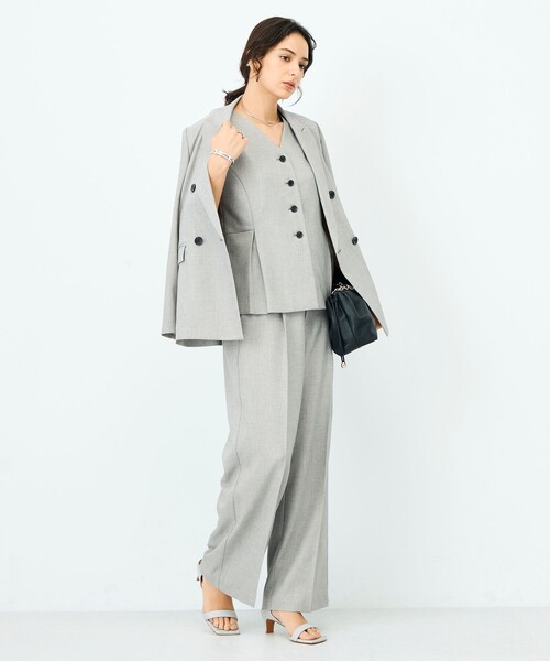 NOLLEY’S Sophi（ノーリーズソフィ）の「《セットアップ対応》ウォッシャブルドライシャーク2WAYスリットジャケット（テーラードジャケット・レディース・グレイッシュベージュ/チャコールグレー・38/36）」の21枚目の写真