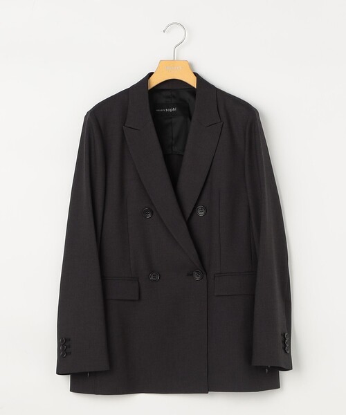 NOLLEY’S Sophi（ノーリーズソフィ）の「《セットアップ対応》ウォッシャブルドライシャーク2WAYスリットジャケット（テーラードジャケット・レディース・グレイッシュベージュ/チャコールグレー・38/36）」の4枚目の写真