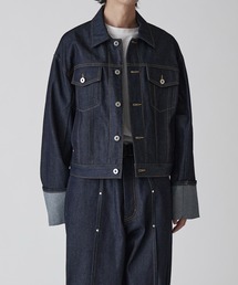Lui's | 【Neucon】ROLL UP TUCK SHORT DENIM JACKET / ロールアップタックショートデニムジャケット / セットアップ対応(デニムジャケット)