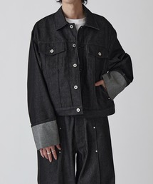 Lui's | 【Neucon】ROLL UP TUCK SHORT DENIM JACKET / ロールアップタックショートデニムジャケット / セットアップ対応(デニムジャケット)