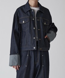 Lui's（ルイス）の「【Neucon】ROLL UP TUCK SHORT DENIM JACKET / ロールアップタックショートデニムジャケット / セットアップ対応（デニムジャケット）」