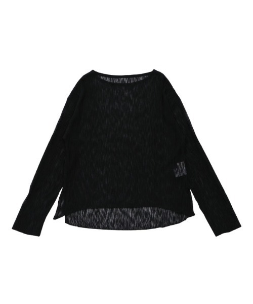 select MOCA Et（セレクトモカエト）の「【Et】Sheer Random-Rib Knit【手洗い可】（ニット/セーター・レディース・ブラック/アイボリー・FREE）」の5枚目の写真