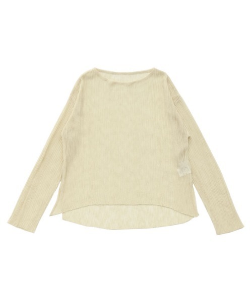 select MOCA Et（セレクトモカエト）の「【Et】Sheer Random-Rib Knit【手洗い可】（ニット/セーター・レディース・ブラック/アイボリー・FREE）」の4枚目の写真