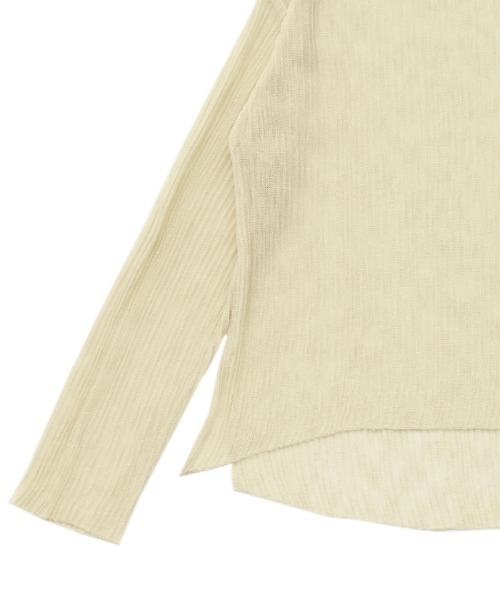 select MOCA Et（セレクトモカエト）の「【Et】Sheer Random-Rib Knit【手洗い可】（ニット/セーター・レディース・ブラック/アイボリー・FREE）」の8枚目の写真