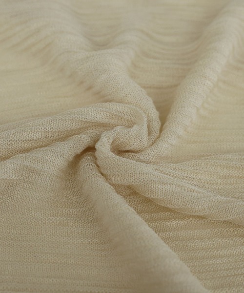select MOCA Et（セレクトモカエト）の「【Et】Sheer Random-Rib Knit【手洗い可】（ニット/セーター・レディース・ブラック/アイボリー・FREE）」の9枚目の写真