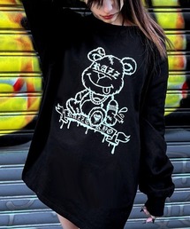 RAZZIS（ラズ）の「『RAZZIS/ラズイズ』DRAG OVERDOSE刺繍 ベアプリント天竺長袖Tシャツ【Y】（Tシャツ/カットソー）」