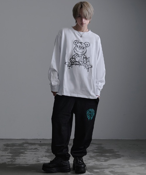 RAZZIS（ラズ）の「『RAZZIS/ラズイズ』DRAG OVERDOSE刺繍 ベアプリント天竺長袖Tシャツ （Tシャツ/カットソー・メンズ・ホワイト/ブラック・M/L）」の14枚目の写真