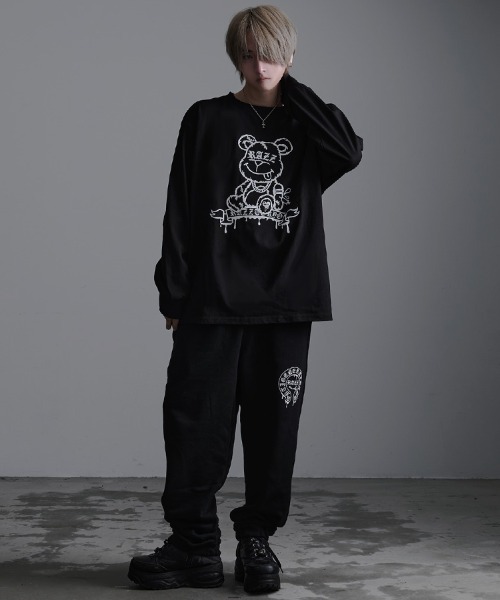 RAZZIS（ラズ）の「『RAZZIS/ラズイズ』DRAG OVERDOSE刺繍 ベアプリント天竺長袖Tシャツ （Tシャツ/カットソー・メンズ・ホワイト/ブラック・M/L）」の16枚目の写真