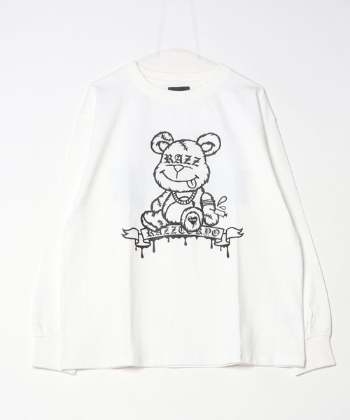 RAZZIS（ラズ）の「『RAZZIS/ラズイズ』DRAG OVERDOSE刺繍 ベアプリント天竺長袖Tシャツ （Tシャツ/カットソー・メンズ・ホワイト/ブラック・M/L）」の12枚目の写真