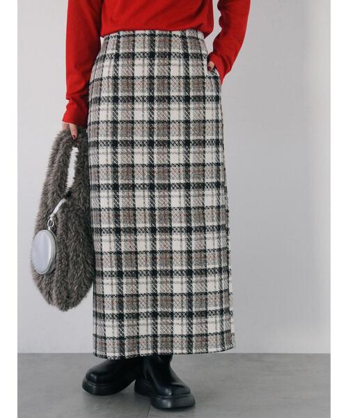 Samansa Mos2 blue(サマンサモスモスブルー)の「チェック柄スカート(スカート・レディース・グリーン/ブラック/ベージュ・F)」の1枚目の写真