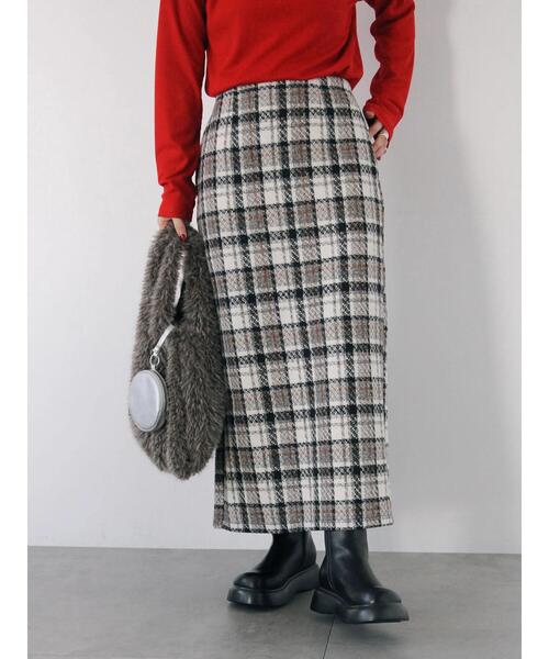 Samansa Mos2 blue(サマンサモスモスブルー)の「チェック柄スカート(スカート・レディース・グリーン/ブラック/ベージュ・F)」の4枚目の写真