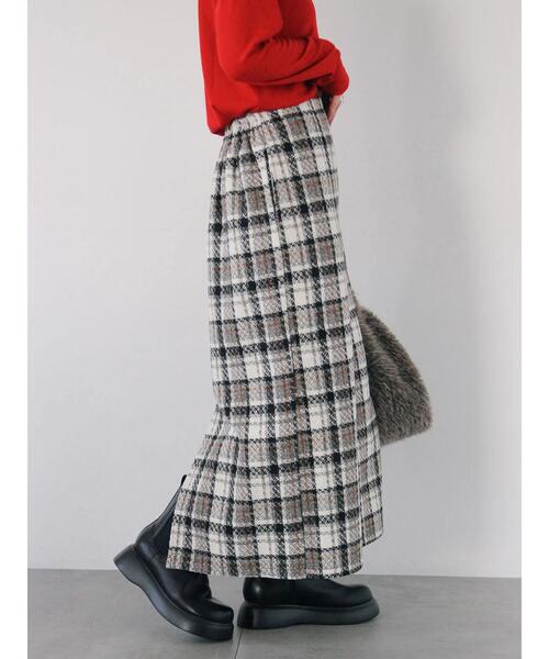 Samansa Mos2 blue(サマンサモスモスブルー)の「チェック柄スカート(スカート・レディース・グリーン/ブラック/ベージュ・F)」の5枚目の写真