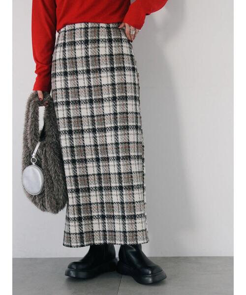 Samansa Mos2 blue(サマンサモスモスブルー)の「チェック柄スカート(スカート・レディース・グリーン/ブラック/ベージュ・F)」の7枚目の写真