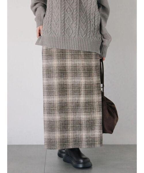 Samansa Mos2 blue(サマンサモスモスブルー)の「チェック柄スカート(スカート・レディース・グリーン/ブラック/ベージュ・F)」の15枚目の写真