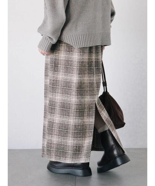 Samansa Mos2 blue(サマンサモスモスブルー)の「チェック柄スカート(スカート・レディース・グリーン/ブラック/ベージュ・F)」の17枚目の写真