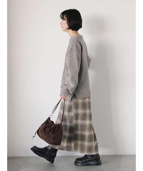 Samansa Mos2 blue(サマンサモスモスブルー)の「チェック柄スカート(スカート・レディース・グリーン/ブラック/ベージュ・F)」の18枚目の写真