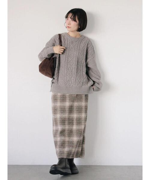 Samansa Mos2 blue(サマンサモスモスブルー)の「チェック柄スカート(スカート・レディース・グリーン/ブラック/ベージュ・F)」の20枚目の写真