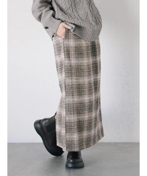 Samansa Mos2 blue(サマンサモスモスブルー)の「チェック柄スカート(スカート・レディース・グリーン/ブラック/ベージュ・F)」の21枚目の写真