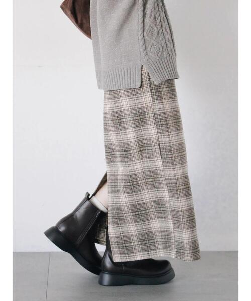 Samansa Mos2 blue(サマンサモスモスブルー)の「チェック柄スカート(スカート・レディース・グリーン/ブラック/ベージュ・F)」の22枚目の写真