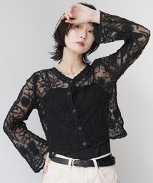 Yeoun（ヨウン）の「フラワーレースシアーカーディガン（カーディガン/ボレロ）」