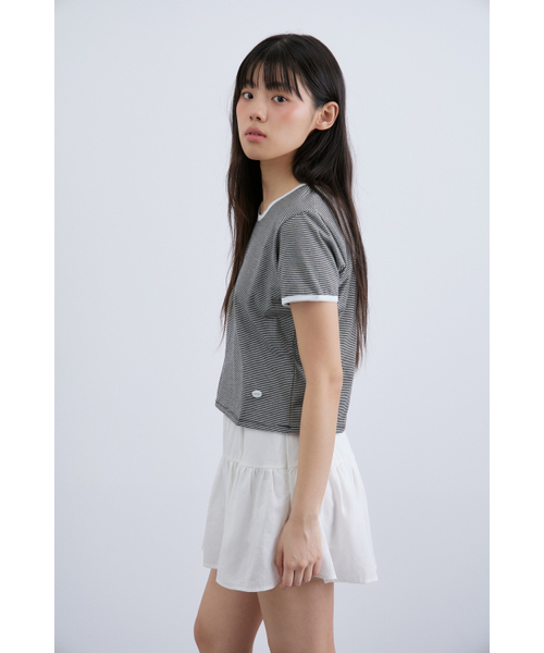 MAGNET ARCHIVE(マグネット アーカイブ)の「Stripe Lace Tee (Black)(Tシャツ/カットソー・レディース・その他・FREE)」の2枚目の写真