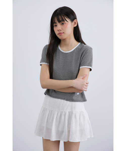 MAGNET ARCHIVE(マグネット アーカイブ)の「Stripe Lace Tee (Black)(Tシャツ/カットソー・レディース・その他・FREE)」の3枚目の写真