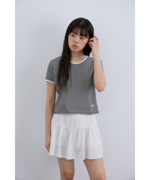 MAGNET ARCHIVE(マグネット アーカイブ)の「Stripe Lace Tee (Black)(Tシャツ/カットソー・レディース・その他・FREE)」の5枚目の写真