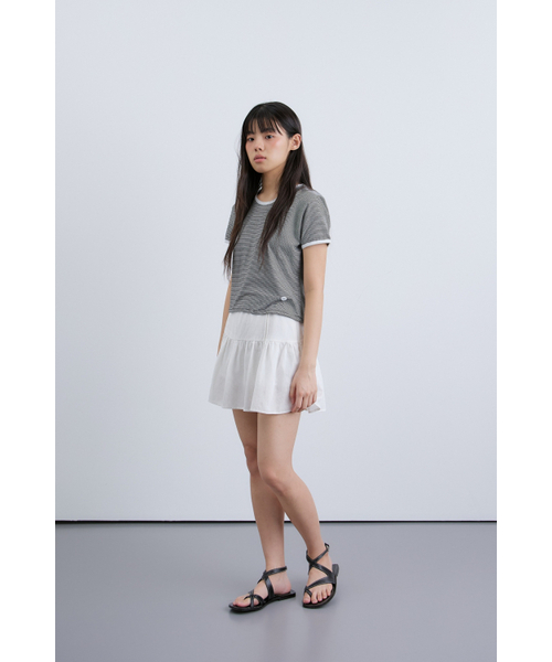 MAGNET ARCHIVE(マグネット アーカイブ)の「Stripe Lace Tee (Black)(Tシャツ/カットソー・レディース・その他・FREE)」の6枚目の写真