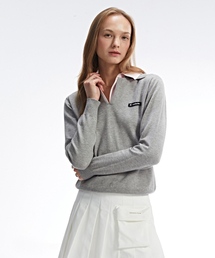 MONDAYFLOW（マンデーフロー）の「Shirt Layered Knit Top_Gray（ニット/セーター）」