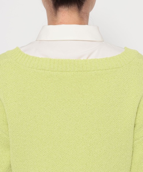 mysty woman(ミスティウーマン)の「ループヤーンショートプルオーバー 643856(ニット/セーター・レディース・アイボリー/ネイビー/イエロー・FREE)」の16枚目の写真