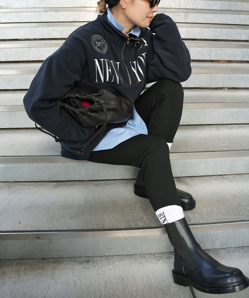 Deuxieme Classe(ドゥーズィエムクラス)の「BTN Half Zip フリース(その他トップス・レディース・ネイビー/ブラウン・FREE)」の19枚目の写真
