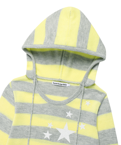 Cavish（カビシ）の「W U NECK STRIPED STAR KNIT HOODIE YELLOW(CV2FFFK601A)（ニット/セーター・レディース・イエロー・S/M）」の3枚目の写真
