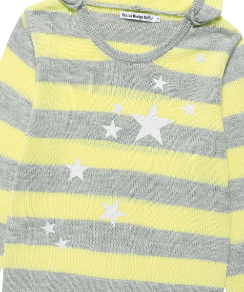 Cavish（カビシ）の「W U NECK STRIPED STAR KNIT HOODIE YELLOW(CV2FFFK601A)（ニット/セーター・レディース・イエロー・S/M）」の4枚目の写真