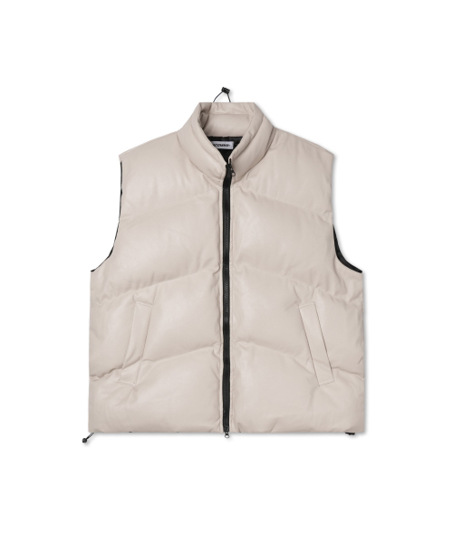APOSTROPHE COMMA(アポストロフィコンマ)の「グロッシーレザーダウンベスト_アイボリー(ダウンベスト・レディース・その他・SMALL/MEDIUM/LARGE)」の1枚目の写真