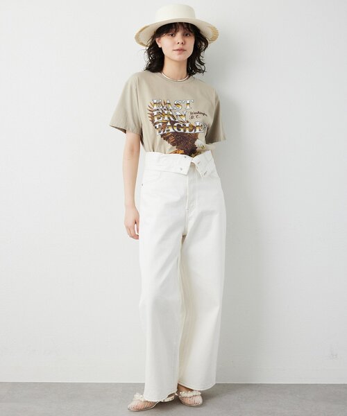 Whim Gazette（ウィムガゼット）の「Eagle Tee（Tシャツ/カットソー・レディース・チャコールグレー/ライトベージュ・FREE）」の3枚目の写真