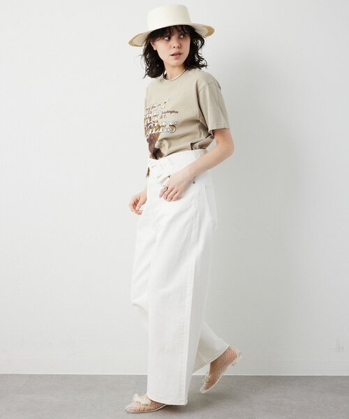 Whim Gazette（ウィムガゼット）の「Eagle Tee（Tシャツ/カットソー・レディース・チャコールグレー/ライトベージュ・FREE）」の4枚目の写真