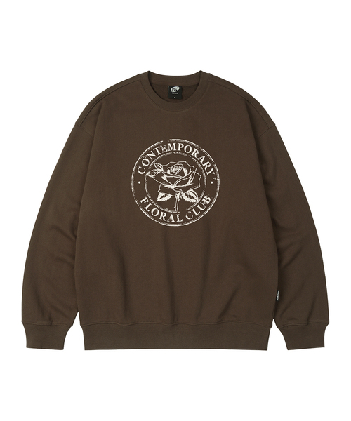 WILDROCK(ワイルドロック)の「FLORAL CLUB オーバーサイズ スウェット_9 COL(スウェット・レディース・ブラウン/ダークグレー/ネイビー/アイボリー/ブラック/ピンク/ブルー/ベージュ/チャコール・SMALL/LARGE/MEDIUM)」の6枚目の写真