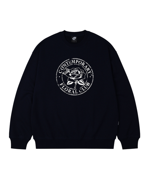 WILDROCK(ワイルドロック)の「FLORAL CLUB オーバーサイズ スウェット_9 COL(スウェット・レディース・ブラウン/ダークグレー/ネイビー/アイボリー/ブラック/ピンク/ブルー/ベージュ/チャコール・SMALL/LARGE/MEDIUM)」の3枚目の写真