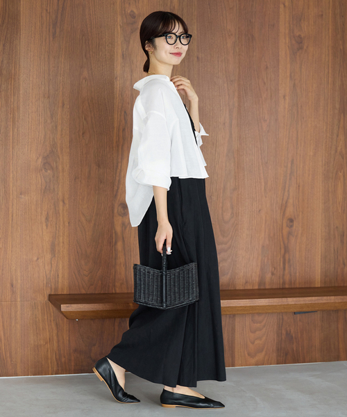 IENA（イエナ）の「《新色/WEB限定/追加3》ラミーリヨセルショートシャツ（シャツ/ブラウス・レディース・サックスブルー/スカイブルー/ホワイト/ブラウン/ピンク・FREE）」の19枚目の写真