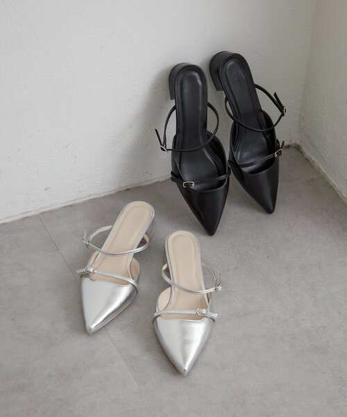 mystic（ミスティック）の「ポインテッドトゥストラップパンプス（パンプス・レディース・ブラック/シルバー・37/38/36）」の7枚目の写真