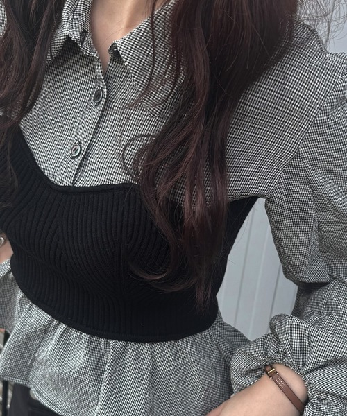 WILLFULLY(ウィルフリー)の「knit bustier docking peplum BL(シャツ/ブラウス・レディース・アイボリー/ブラック/サックスブルー・FREE)」の14枚目の写真