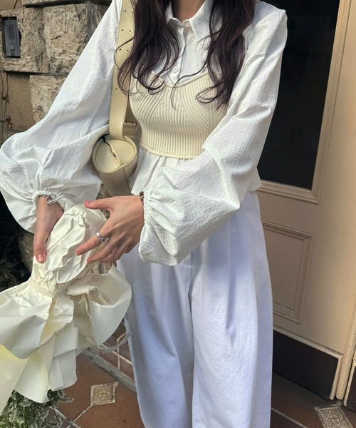 WILLFULLY(ウィルフリー)の「knit bustier docking peplum BL(シャツ/ブラウス・レディース・アイボリー/ブラック/サックスブルー・FREE)」の22枚目の写真