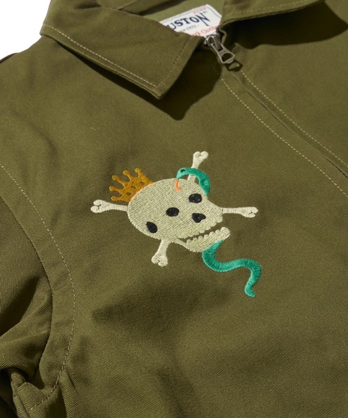 HOUSTON(ヒューストン)の「【HOUSTON/ヒューストン】VIETNAM JACKET/刺繍 コットンツイル ベトナムジャケット(ブルゾン・メンズ・ブラック/オフホワイト/オリーブドラブ・MEDIUM/LARGE/X-LARGE)」の12枚目の写真