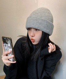 LYEON（リヨン）の「アンゴラタッチビーニー/ニットキャップ（ニットキャップ/ビーニー）」