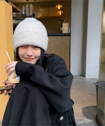 LYEON（リヨン）の「アンゴラタッチビーニー/ニットキャップ（ニットキャップ/ビーニー）」