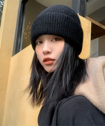 LYEON（リヨン）の「アンゴラタッチビーニー/ニットキャップ（ニットキャップ/ビーニー）」