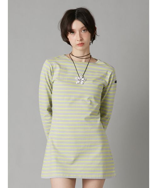 LILY BROWN(リリーブラウン)の「フレンチボーダーカットチュニック(その他トップス・レディース・ネイビー/レッド/ライム・F)」の1枚目の写真