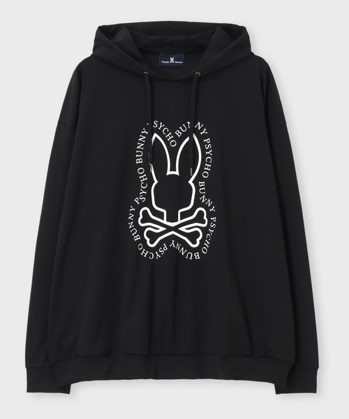 Psycho Bunny（サイコバニー）の「[WEB限定]タイポエンブレム ダンボールパーカ（パーカー・メンズ・ブラック/チャコールグレー・FREE）」の6枚目の写真