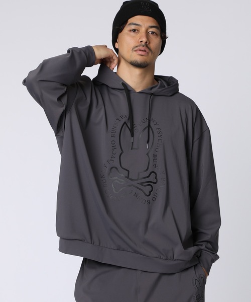 Psycho Bunny（サイコバニー）の「[WEB限定]タイポエンブレム ダンボールパーカ（パーカー・メンズ・ブラック/チャコールグレー・FREE）」の9枚目の写真